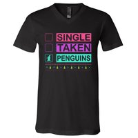 Single Taken Penguin V-Neck T-Shirt