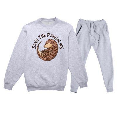 Save The Pangolins Premium Crewneck Sweatsuit Set