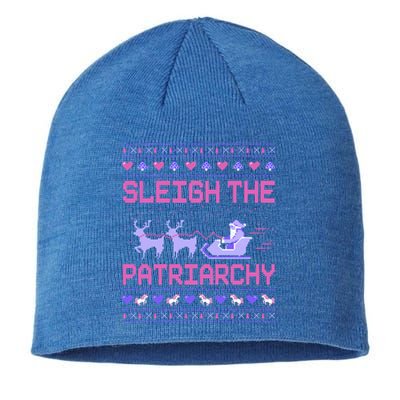 Sleigh The Patriarchy Feminist Feminism Meme Ugly Christmas Meaningful Gift Sustainable Beanie