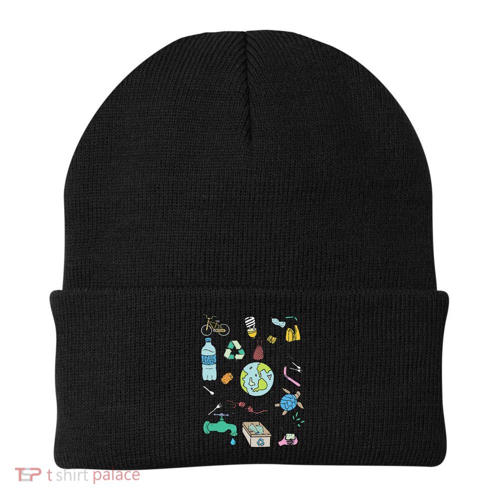 Save the Planet Enviroment Earth Day Knit Cap Winter Beanie