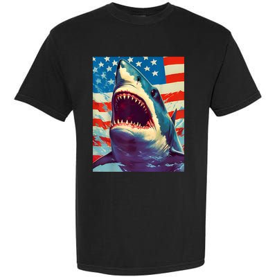 Sharks The Pop Art Patriotic Predator Garment-Dyed Heavyweight T-Shirt