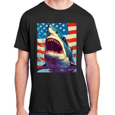 Sharks The Pop Art Patriotic Predator Adult ChromaSoft Performance T-Shirt