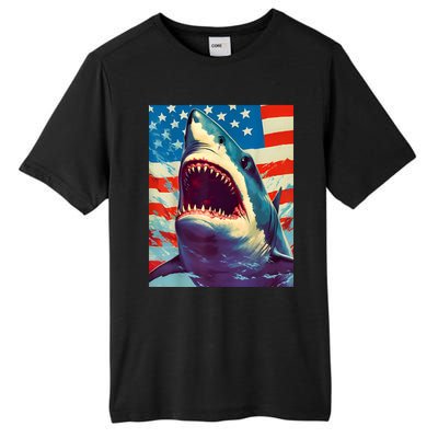 Sharks The Pop Art Patriotic Predator Tall Fusion ChromaSoft Performance T-Shirt