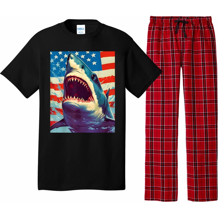 Sharks The Pop Art Patriotic Predator Pajama Set