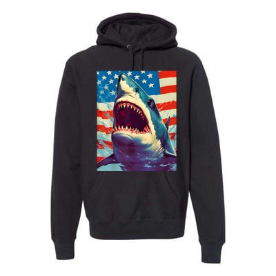 Sharks The Pop Art Patriotic Predator Premium Hoodie