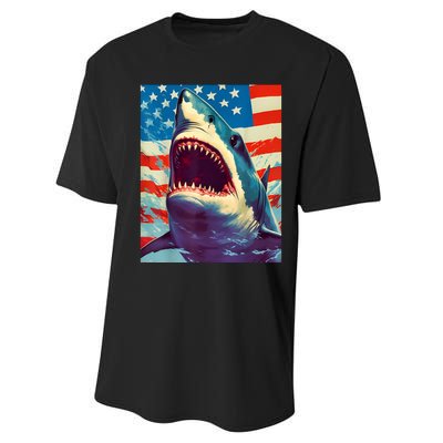 Sharks The Pop Art Patriotic Predator Performance Sprint T-Shirt