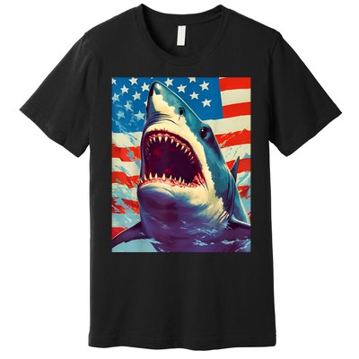 Sharks The Pop Art Patriotic Predator Premium T-Shirt