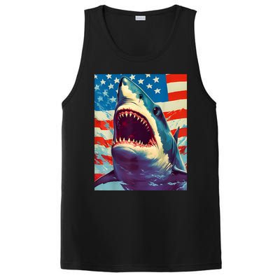 Sharks The Pop Art Patriotic Predator PosiCharge Competitor Tank