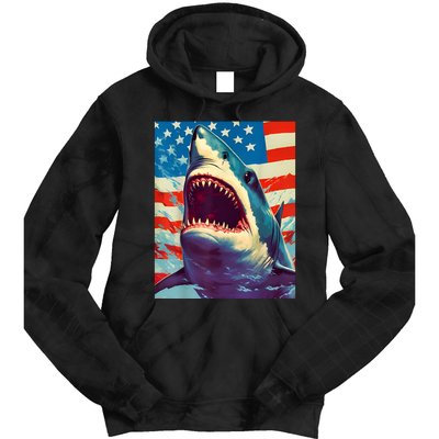 Sharks The Pop Art Patriotic Predator Tie Dye Hoodie