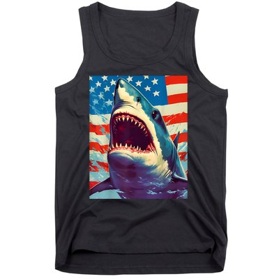 Sharks The Pop Art Patriotic Predator Tank Top