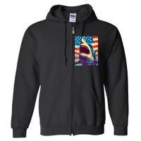 Sharks The Pop Art Patriotic Predator Full Zip Hoodie