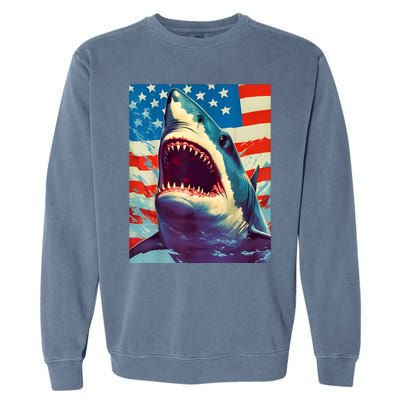 Sharks The Pop Art Patriotic Predator Garment-Dyed Sweatshirt