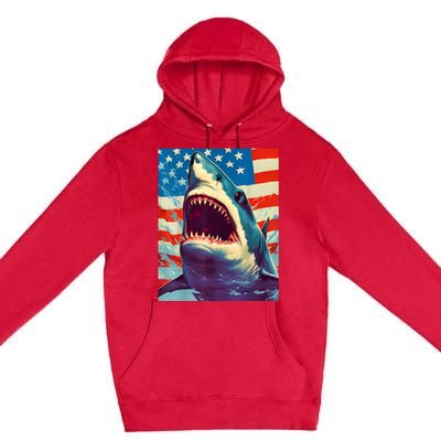 Sharks The Pop Art Patriotic Predator Premium Pullover Hoodie