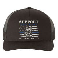 Support The Paws That Enforce The Laws German Shepherd Yupoong Adult 5-Panel Trucker Hat