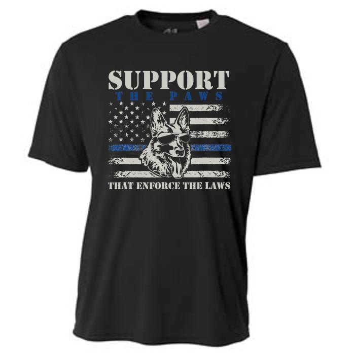 Support The Paws That Enforce The Laws German Shepherd Cooling Performance Crew T-Shirt