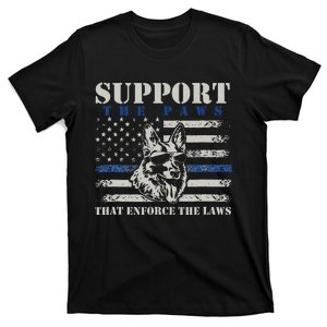 Support The Paws That Enforce The Laws German Shepherd T-Shirt