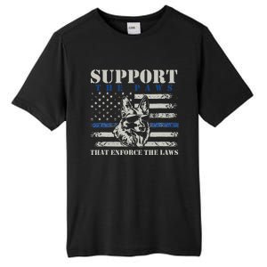 Support The Paws That Enforce The Laws German Shepherd Tall Fusion ChromaSoft Performance T-Shirt