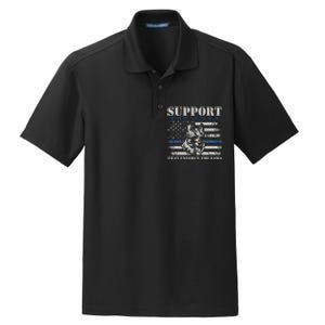 Support The Paws That Enforce The Laws German Shepherd Dry Zone Grid Polo