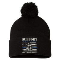 Support The Paws That Enforce The Laws German Shepherd Pom Pom 12in Knit Beanie