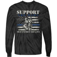 Support The Paws That Enforce The Laws German Shepherd Tie-Dye Long Sleeve Shirt