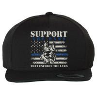 Support The Paws That Enforce The Laws German Shepherd Wool Snapback Cap