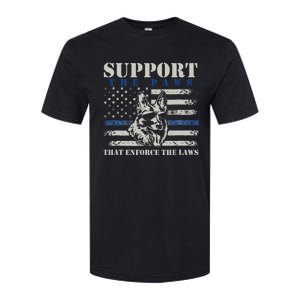 Support The Paws That Enforce The Laws German Shepherd Softstyle CVC T-Shirt