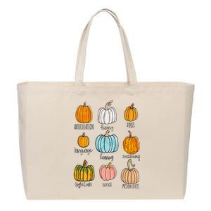 Speech Therapy Pumpkin Sped Teachers SLP Neurodiversity Fall Cotton Canvas Jumbo Tote