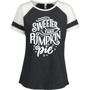 Sweeter Than Pumpkin Pie Enza Ladies Jersey Colorblock Tee