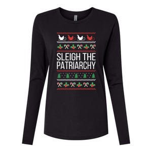 Sleigh The Patriarchy Feminist Christmas Lover Cute Gift Womens Cotton Relaxed Long Sleeve T-Shirt