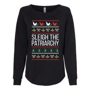 Sleigh The Patriarchy Feminist Christmas Lover Cute Gift Womens California Wash Sweatshirt