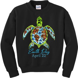 Sea Turtle Planet Funny Love World Environment Earth Day Kids Sweatshirt