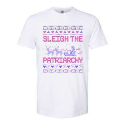 Sleigh The Patriarchy Feminist Feminism Meme Ugly Christmas Gift Softstyle CVC T-Shirt