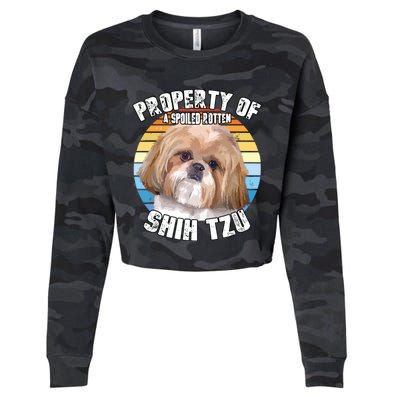 Shih Tzu Property Of Retro Cropped Pullover Crew