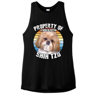 Shih Tzu Property Of Retro Ladies PosiCharge Tri-Blend Wicking Tank