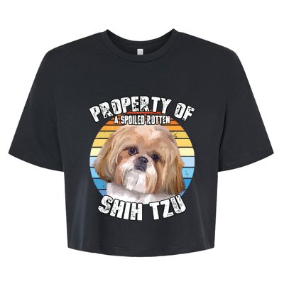 Shih Tzu Property Of Retro Bella+Canvas Jersey Crop Tee