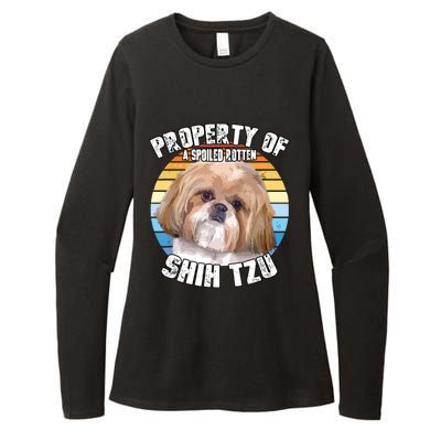 Shih Tzu Property Of Retro Womens CVC Long Sleeve Shirt