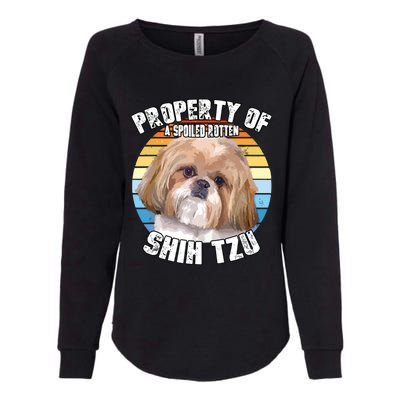 Shih Tzu Property Of Retro Womens California Wash Sweatshirt