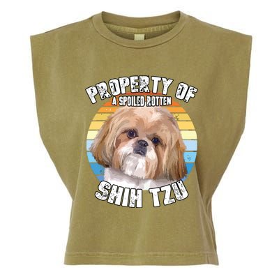 Shih Tzu Property Of Retro Garment-Dyed Women's Muscle Tee