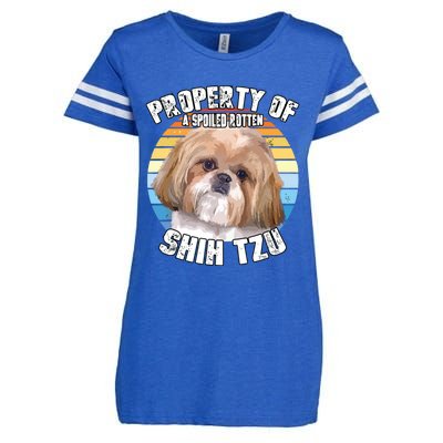 Shih Tzu Property Of Retro Enza Ladies Jersey Football T-Shirt