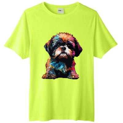 Shih Tzu Puppy Dog Pop Art Premium Tall Fusion ChromaSoft Performance T-Shirt