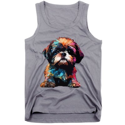 Shih Tzu Puppy Dog Pop Art Premium Tank Top