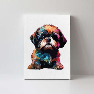 Shih Tzu Puppy Dog Pop Art Premium Canvas