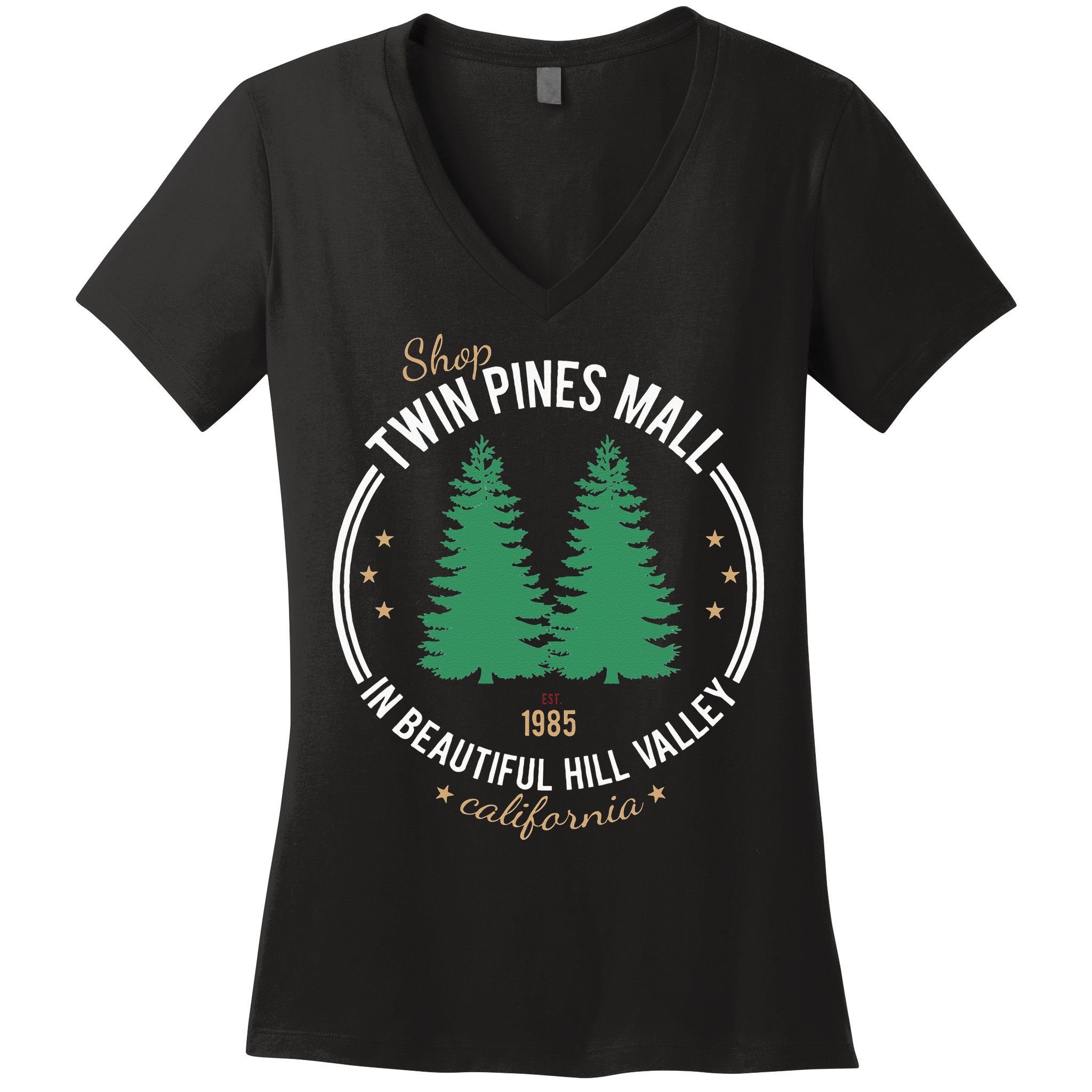 Shop Twin Pines Mall 1985 Women's V-Neck T-Shirt