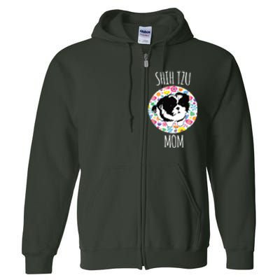 Shih Tzu Puppy Shih Tzu Mom Mama Full Zip Hoodie