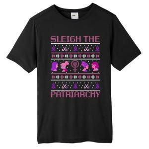 Sleigh The Patriarchy Feminist Christmas Feminism Meaningful Gift Tall Fusion ChromaSoft Performance T-Shirt