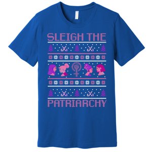 Sleigh The Patriarchy Feminist Christmas Feminism Meaningful Gift Premium T-Shirt