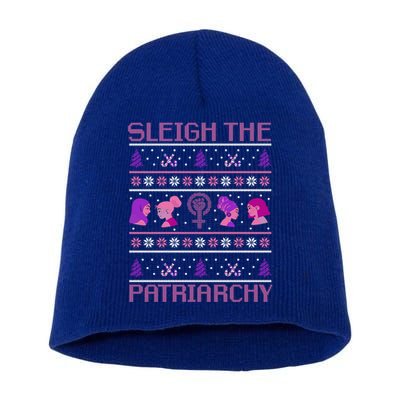 Sleigh The Patriarchy Feminist Christmas Feminism Meaningful Gift Short Acrylic Beanie