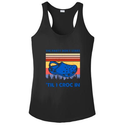 Shop The Party Dont Start Til I Croc In Ladies PosiCharge Competitor Racerback Tank