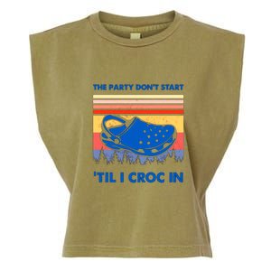 Shop The Party Dont Start Til I Croc In Garment-Dyed Women's Muscle Tee