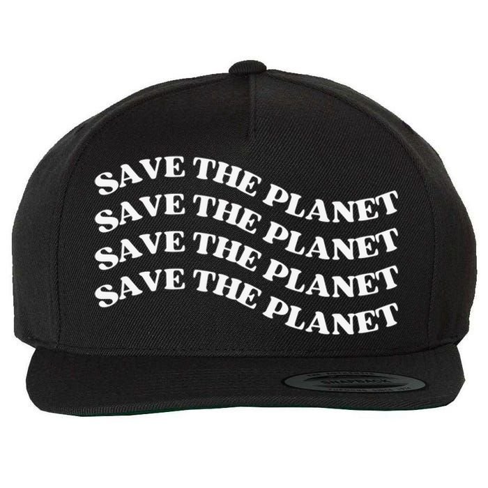 Save The Planet, Trendy Earth Day Wool Snapback Cap